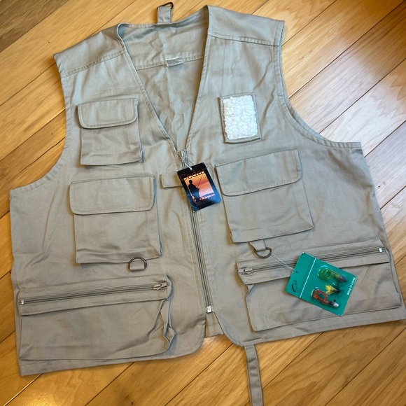 cedar cove Other - NWT Cedar Cove Bait & Tackle Stylish Gray Cotton Twill Fishing Vest